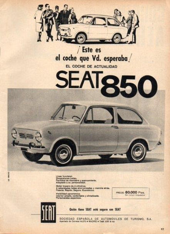 LAMINA V22193: Publicidad Seat 850