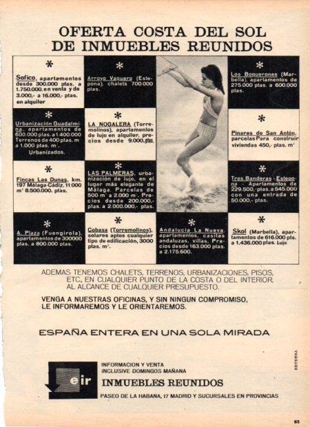 LAMINA V22146: Publicidad Inmuebles Reunidos en Costa del Sol