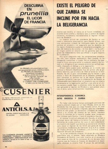 LAMINA V22111: Publicidad Prunellia de Cusenier