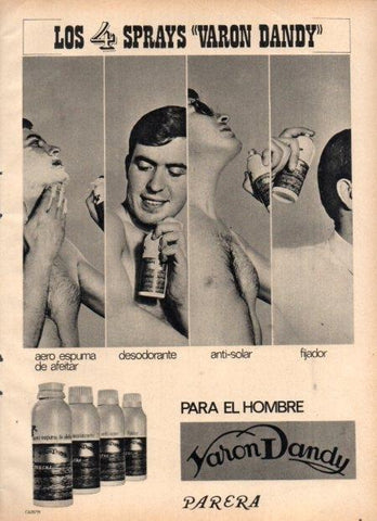 LAMINA V22138: Publicidad 4 sprays Varon Dandy