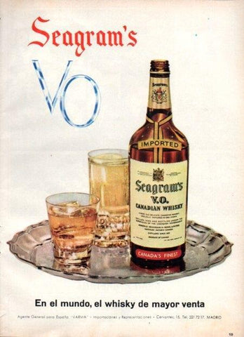 LAMINA V22115: Publicidad Seagram's whisky