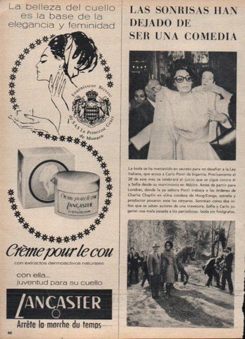 LAMINA V21769: Publicidad creme pour le cou Lancanter