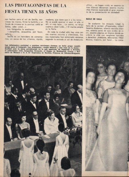 LAMINA V21761: Jacqueline Kennedy y Rainero de Monaco en baile debutantes en SEvilla