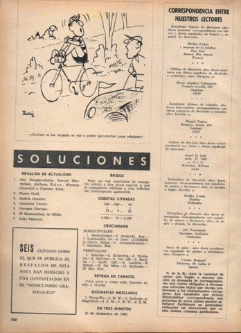LAMINA V21747: Viñeta de Coq y crucigrama para Blanco y Negro num 2815