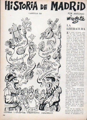 LAMINA V21776: Ilustracion de Mingote para capitulo XII seccion historia de Madrid
