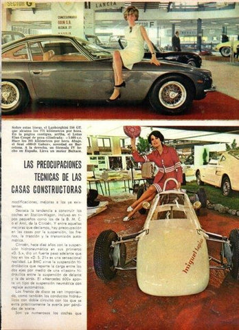 LAMINA V21789: Lamborghini 350 GT en Feria automovil de Barcelona
