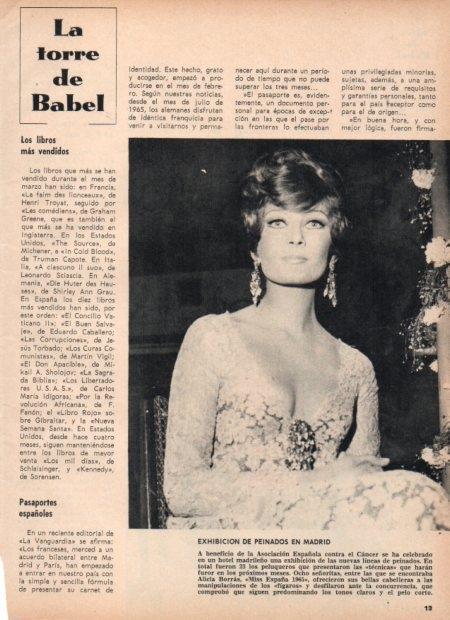 LAMINA V21787: Alicia Borras Miss España 1965