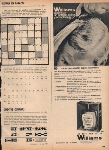 LAMINA V21780: Publicidad hair lotion Williams