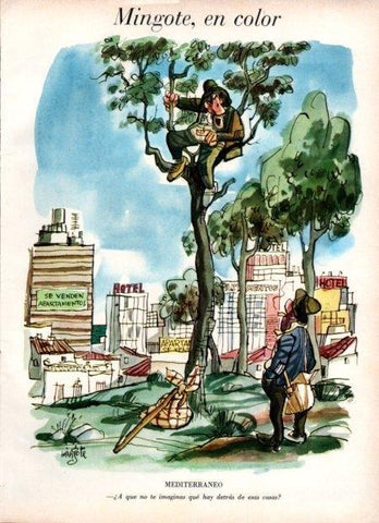 LAMINA V21791: Ilustracion de Mingote en color Blanco y Negro numero 2817