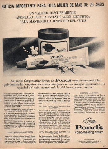 LAMINA V21681: Publicidad Compensating Cream de Pond's