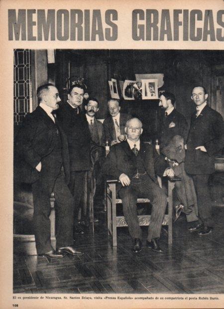 LAMINA V21709: Santos Zelaya y Ruben Dario visitando Prensa Española