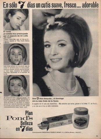 LAMINA V21734: Publicidad plan Pond's belleza 7 dias