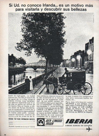 LAMINA V21733: Publicidad Iberia vuelos a Irlanda