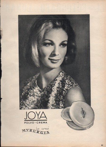 LAMINA V21726: Publicidad Joya polvo crema de Myrurgia