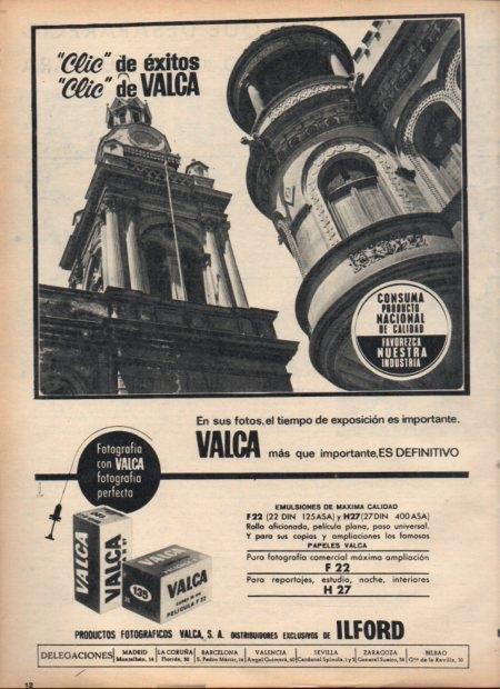 LAMINA V21718: Publicidad Valca productos fotograficos