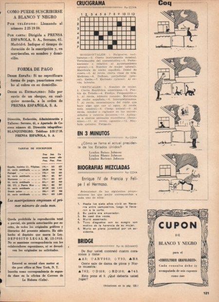 LAMINA V21713: Viñetas de Coq y crucigrama para Blanco y Negro