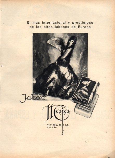 LAMINA V22211: Publicidad jabon Maja de Myrurgia