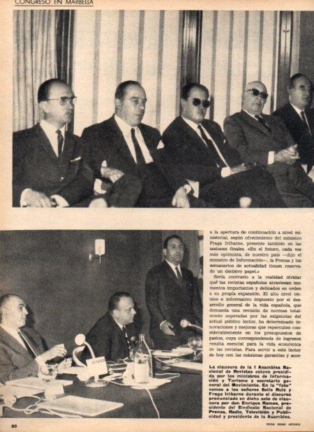 LAMINA V21900: Solis Ruiz y Fraga Iribarne en clausura de I Asamble Nacional de Revistas