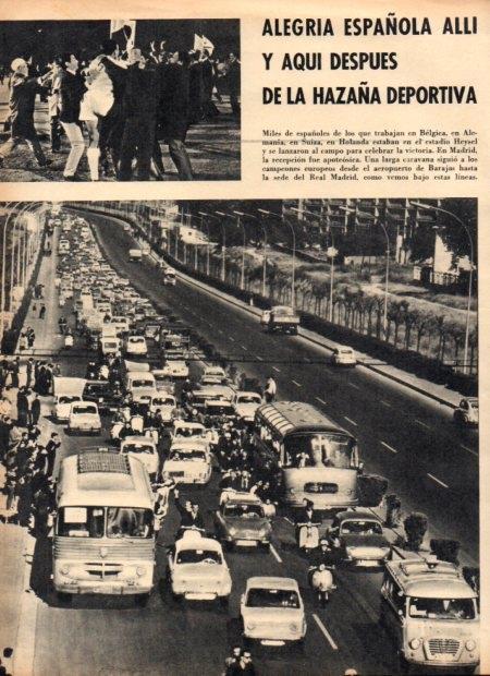 LAMINA V21933: Caravana de aficionados siguiendo al Real Madrid