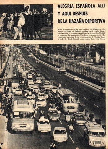 LAMINA V21933: Caravana de aficionados siguiendo al Real Madrid