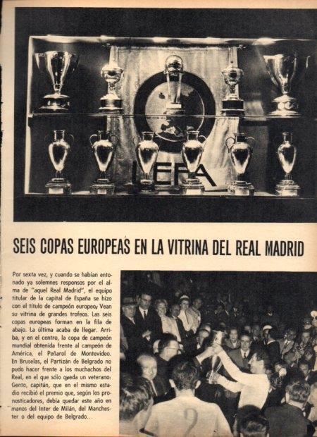 LAMINA V21932: Seis copas europeas del Real Madrid