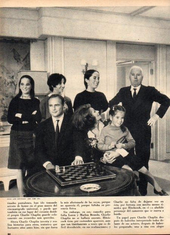 LAMINA V21925: Marlon Brando Sofia Loren y Charlie Chaplin