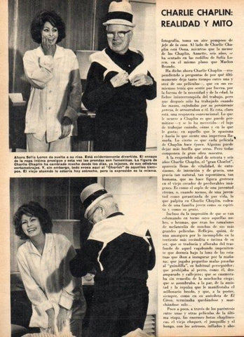LAMINA V21924: Sofia Loren y Charlie Chaplin