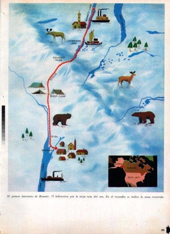 LAMINA V21917: Mapa itinerario de Bonatti en Alaska