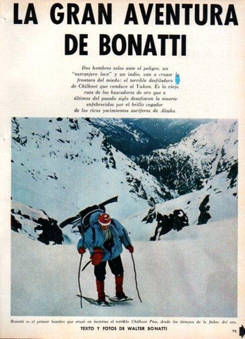 LAMINA V21916: Bonatti en desfiladero de Chilkoot