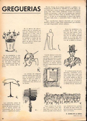 LAMINA V21830: Greguerias por R. Gomez de la Serna 