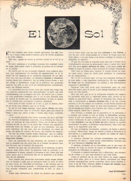 LAMINA V21824: El Sol por Jose Echegaray 1896