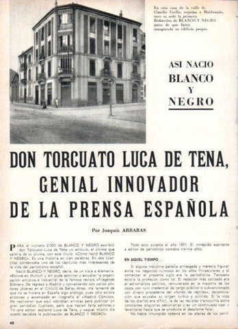 LAMINA V21820: Fachada primera sede de Blanco y Negro