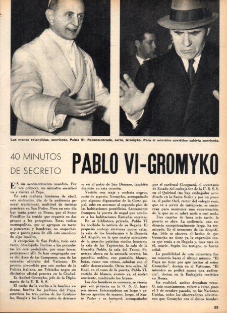 LAMINA V21818: Pablo VI y Gromyko