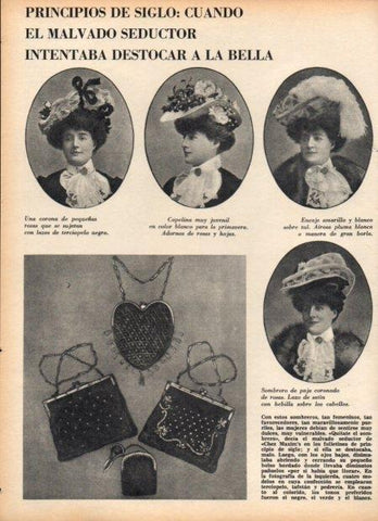 LAMINA V21865: Sombreros de principios del siglo XX