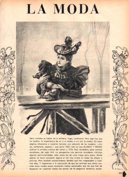 LAMINA V21862: La moda entre 1892 y 1918 articulo Blanco y Negro
