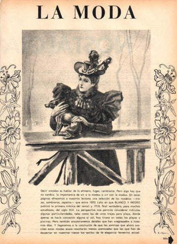 LAMINA V21862: La moda entre 1892 y 1918 articulo Blanco y Negro