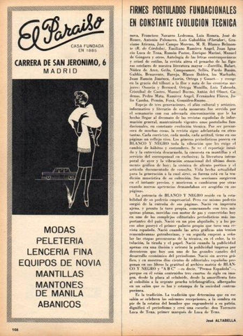 LAMINA V21861: Publicidad El Paraiso fundada en 1885