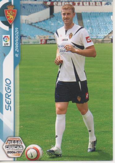 Cromo E004205: Trading Card. Mega Cracks 06-07. nº 349 Sergio. Defensa. R. Zaragoza