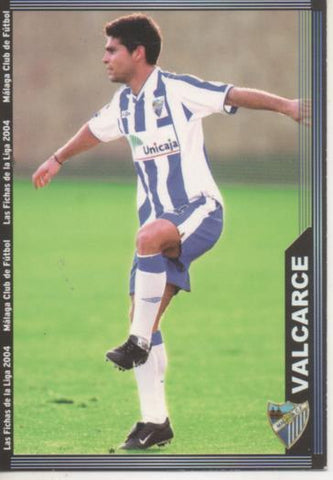 Cromo E004307: Trading Card. Las Fichas de la Liga 2004. nº 340 Valcarce. Defensa. Málaga C.F.