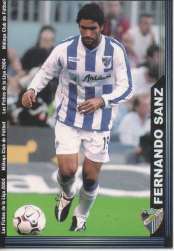 Cromo E004304: Trading Card. Las Fichas de la Liga 2004. nº 331 Fernando Sanz. Defensa. Málaga C.F.