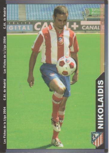 Cromo E004302: Trading Card. Las Fichas de la Liga 2004. nº 320 Nikolaidis. Delantero. C.A. de  Madrid