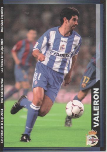 Cromo E004253: Trading Card. Las Fichas de la Liga 2004. nº 73 Valerón. Medio. R.C. Deportivo