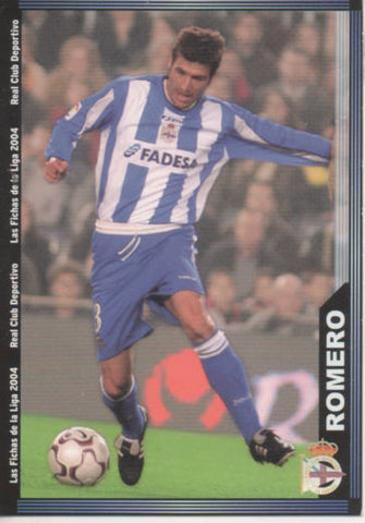 Cromo E004251: Trading Card. Las Fichas de la Liga 2004. nº 66 Romero. Defensa. R.C. Deportivo