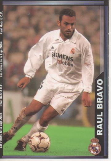 Cromo E004235: Trading Card. Las Fichas de la Liga 2004. nº 13 Raul Bravo. Defensa. R. Madrid