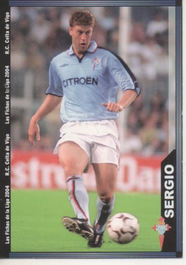 Cromo E004258: Trading Card. Las Fichas de la Liga 2004. nº 93 Sergio. Defensa. R.C. Celta de Vigo 