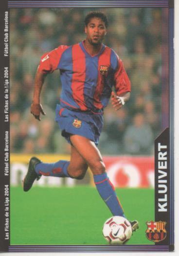 Cromo E004271: Trading Card. Las Fichas de la Liga 2004. nº 157 Kluivert. Delantero. F.C. Barcelona