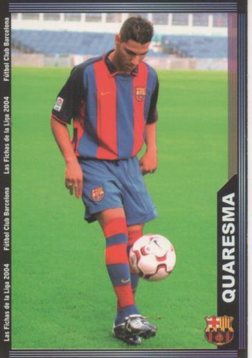 Cromo E004269: Trading Card. Las Fichas de la Liga 2004. nº 155 Queresma. Delantero. F.C. Barcelona