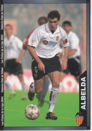 Cromo E004260: Trading Card. Las Fichas de la Liga 2004. nº 122 Albeda. Medio. Valencia C.F.