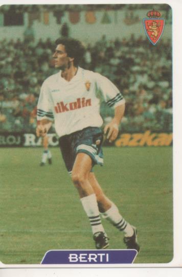 Cromo E003982: Trading Card. Las Fichas de la Liga 95-96. nº 120 Berti. Centrocampista. R. Zaragoza