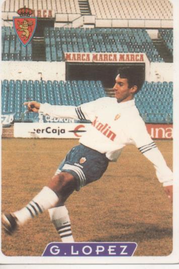 Cromo E003981: Trading Card. Las Fichas de la Liga 95-96. nº 119 G. Lopez. Centrocampista. R. Zaragoza